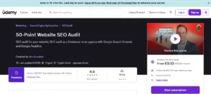50-Point Website SEO Audit: best seo courses in udemy