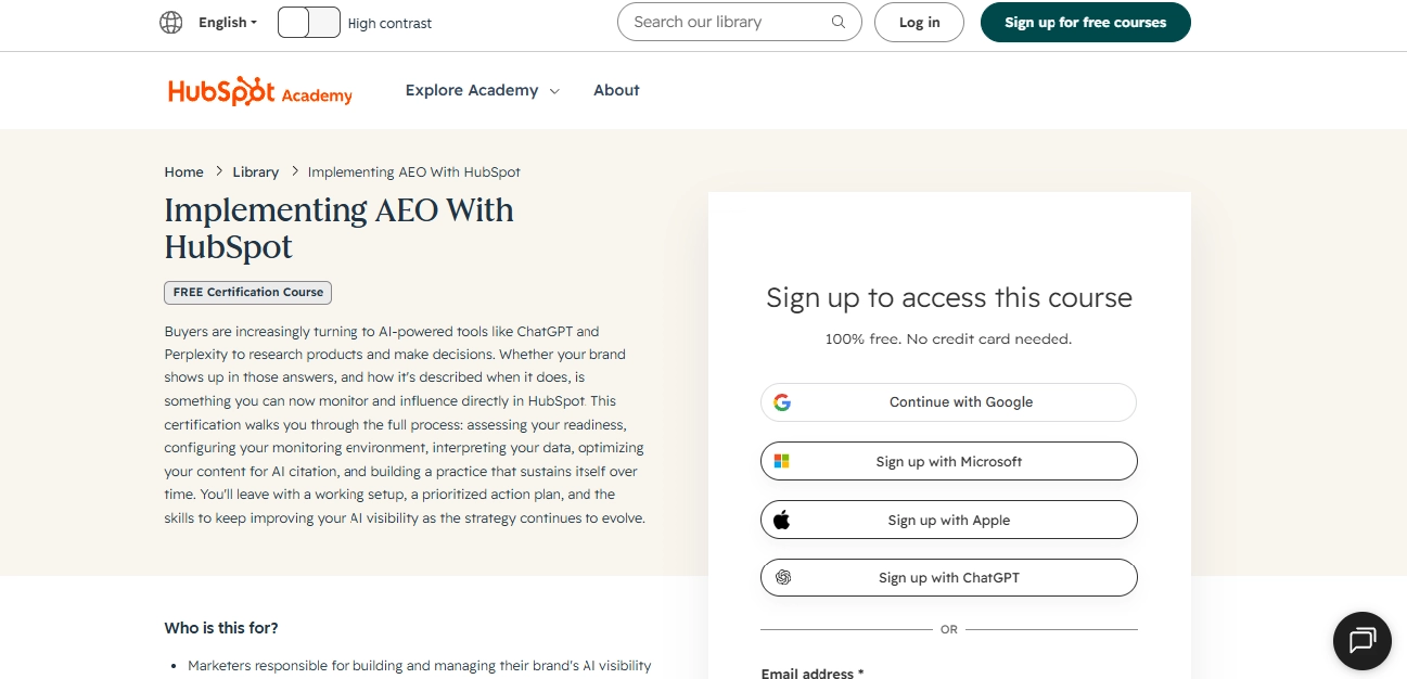 Implementing AEO With HubSpot