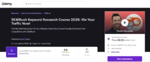 SEMRush Keyword Research Course 2026 10x Your Traffic Now!