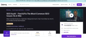 SEO Audit - Find & Fix The Most Common SEO Issues On A Site7: best seo courses in udemy reviwe