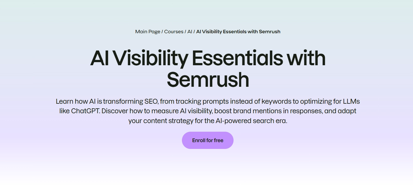 AI Visibility Essentials with Semrush
