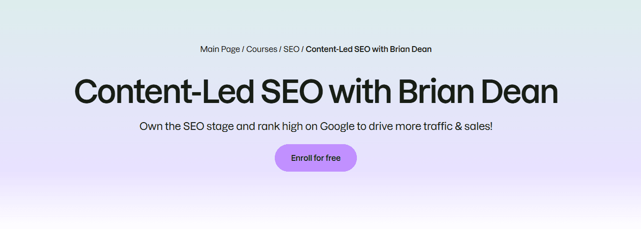 Content-Led SEO with Brian Dean, seo certificate