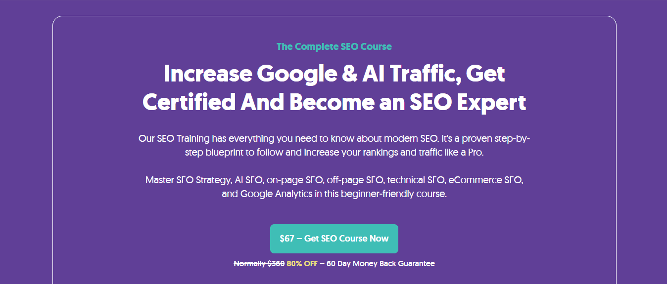 Reliablesoft: The Complete SEO Course