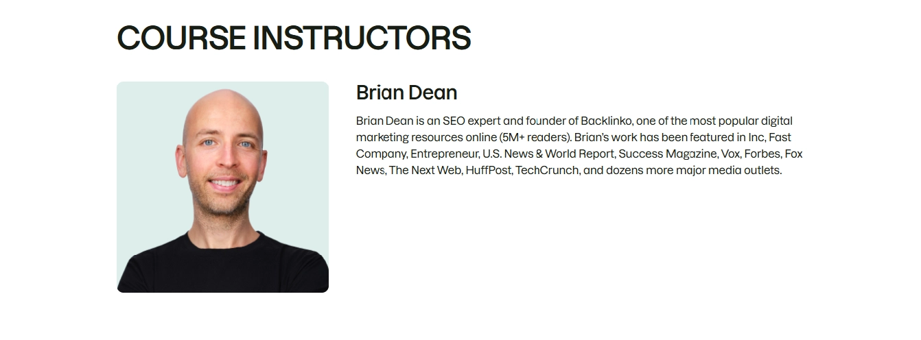 Semrush SEO Crash Course With Brian Dean, SEO certification