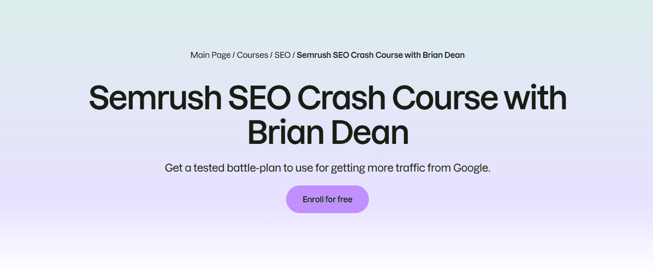 Semrush SEO Crash Course with Brian Dean for Beginners 
